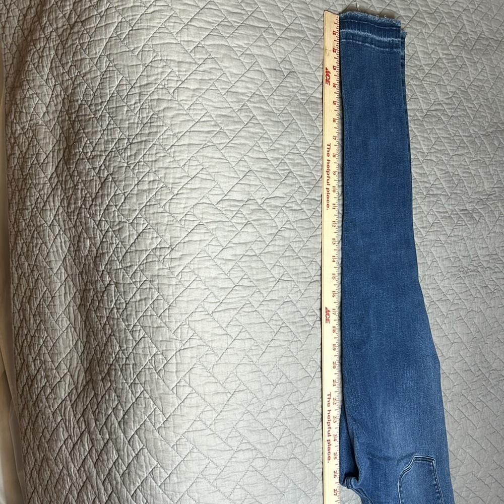 Universal Thread Button Fly Skinny Frayed Ankle Med Blue Jean Sz 8/29R - Picture 10 of 11